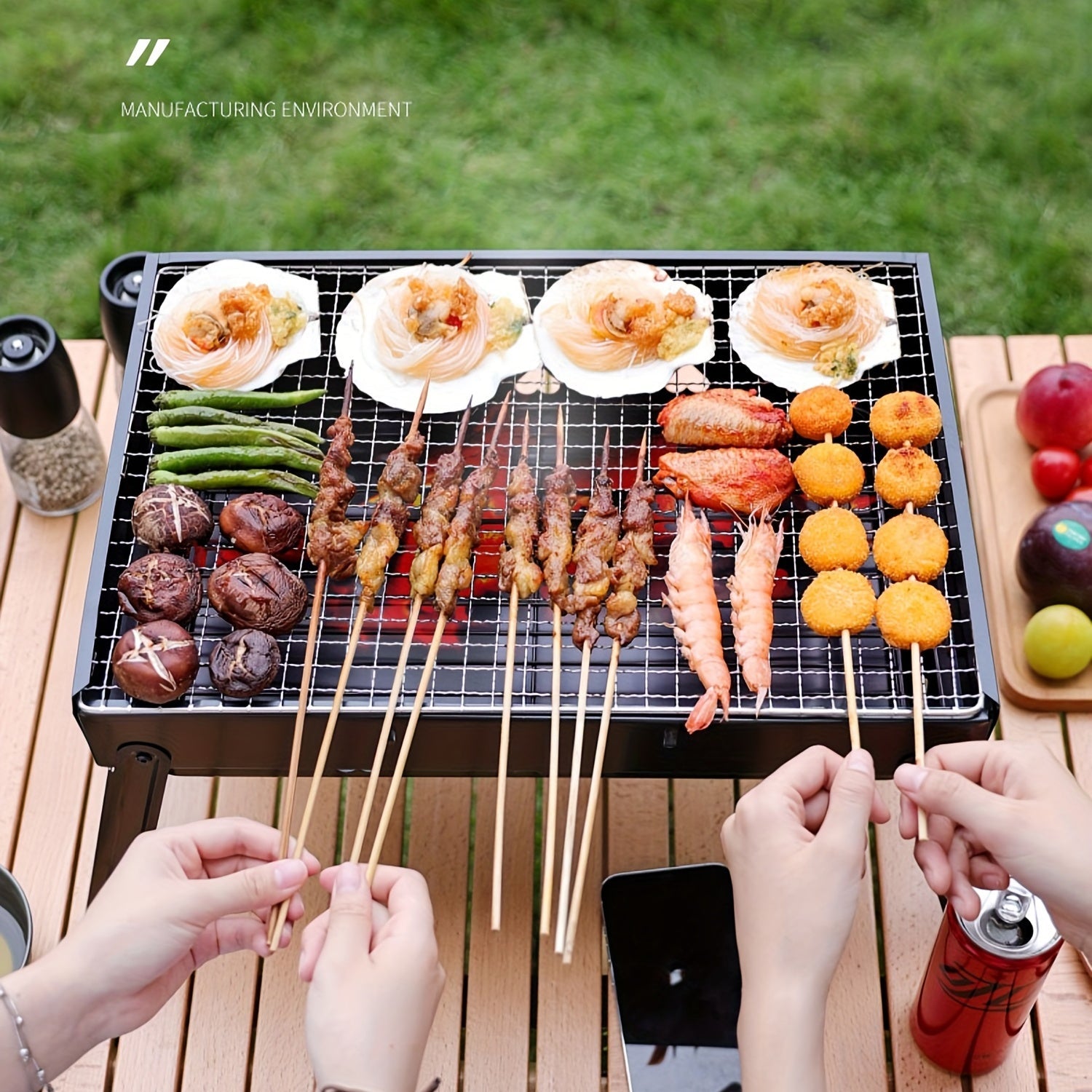 NNETM Portable Foldable BBQ Grill for Outdoor Camping & Picnics