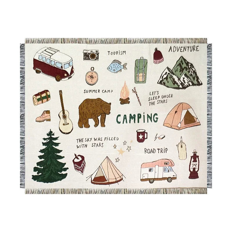 Squirrel Decorative Outdoor Camping Blanket