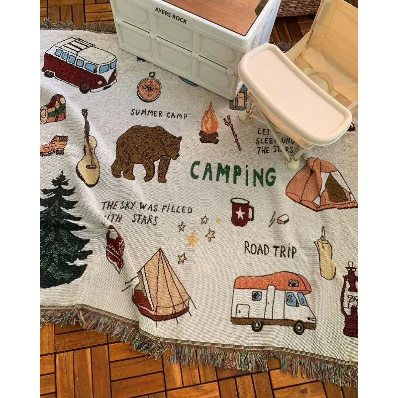 Squirrel Decorative Outdoor Camping Blanket